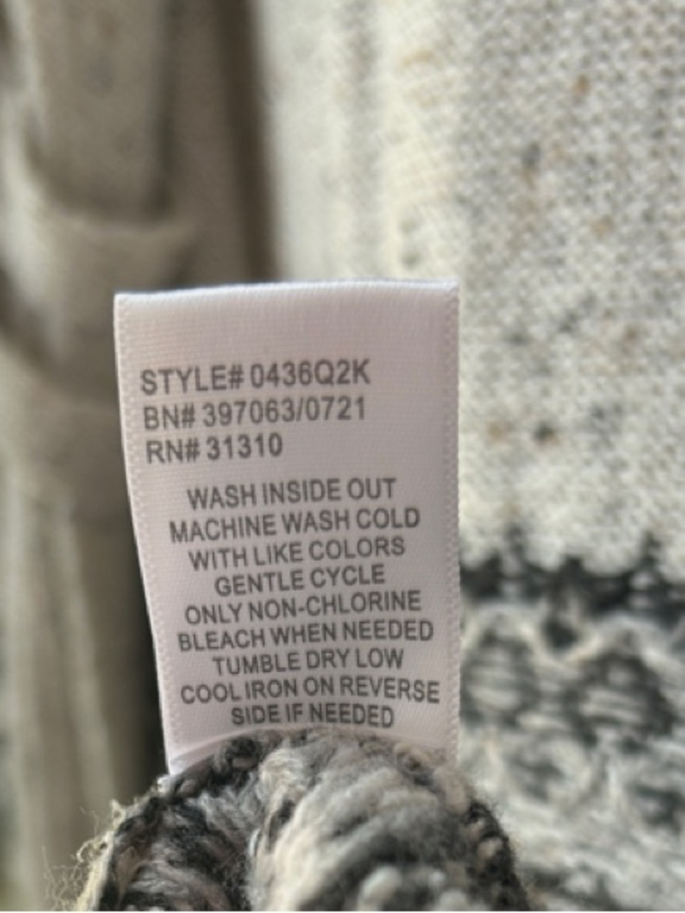 Fortune+Ivy Cream Speckled Shawl Cardigan with Black Geometric Trim - Picture 7 of 8
